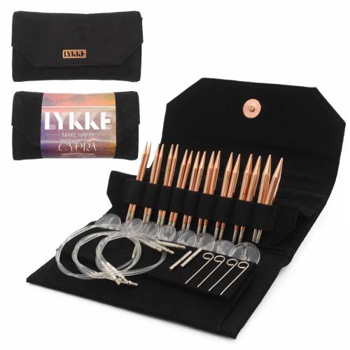 LYKKE Cypra 3.5″ Interchangeable Needle Set — Black Vegan Suede