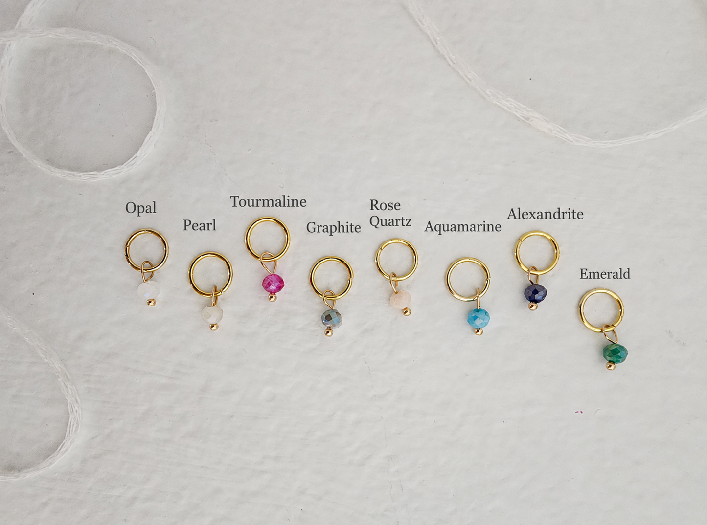 18K Gold plated Glass Bead Stich Markers (6pcs)