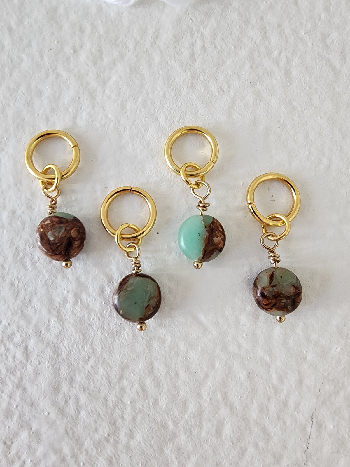 Imperial Jasper Stitch Markers – Gold (4pcs)