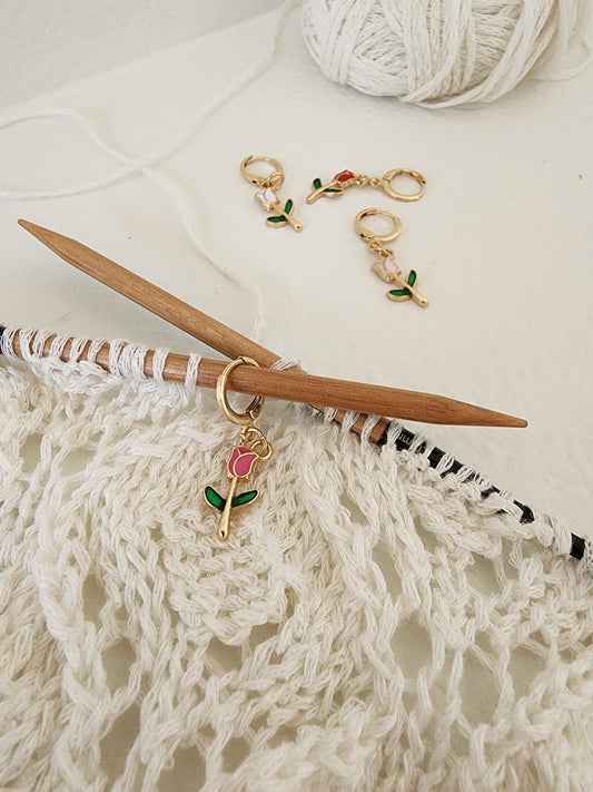 Metal Tulip Stich Markers with Clasp (4pcs)