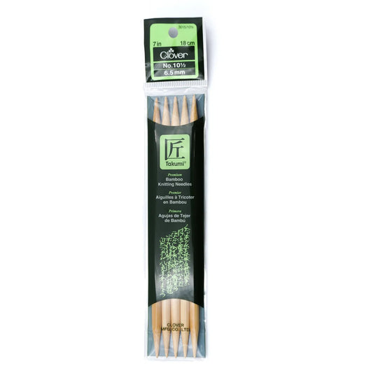 Clover - Takumi Bamboo 5" Double Point : 1 US (2.25mm)