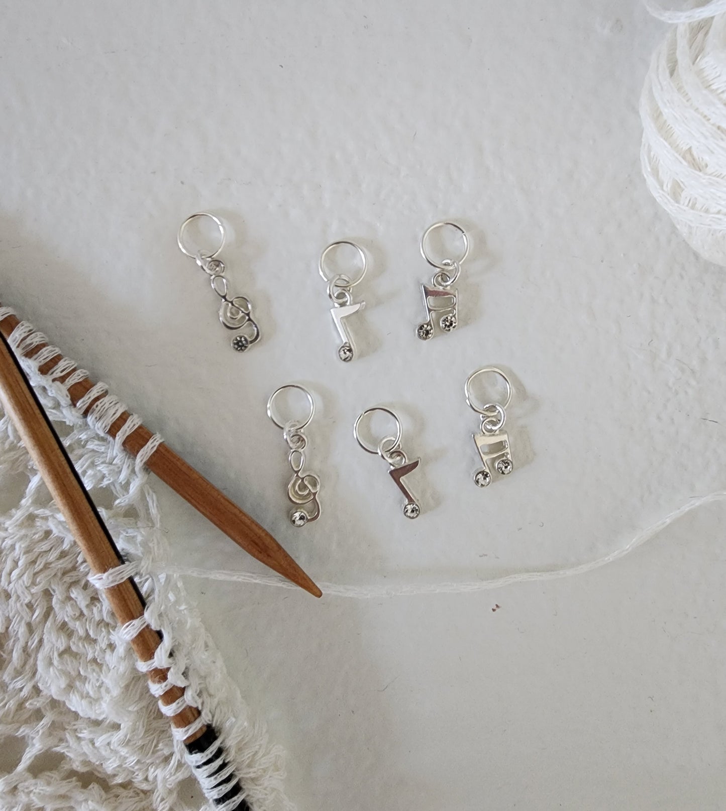 Sterling silver Plated Music Stich Markers (6pcs)